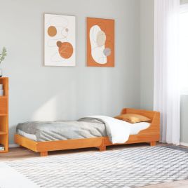 Bedframe Wax Brown 100x200cm Solid Wood Pine