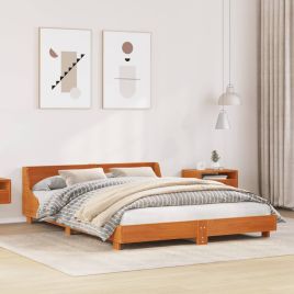 Bedframe Wax Brown 140x190cm Solid Wood Pine