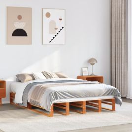 Bedframe Wax Brown 140x200cm Solid Wood Pine