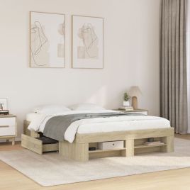 Bedframe Sonoma Oak 120x200cm Engineered Wood