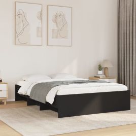 Bedframe Black 140x200cm Engineered Wood