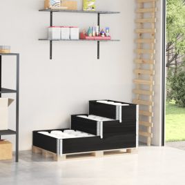 3-Tier Raised Bed Black 120x80 cm Solid Wood Pine