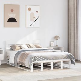Bedframe White 120x200cm Solid Wood Pine