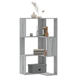 Corner Bookcase 3-Tier Grey Sonoma 50x50x102 cm Engineered Wood