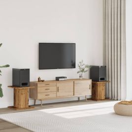 Speaker Stands 2 Pieces Old Wood 30x30x40 cm Engineered Wood