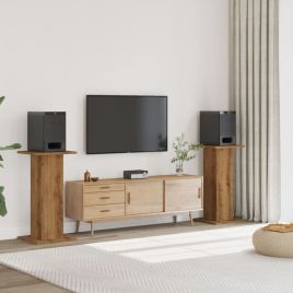 Speaker Stands 2 Pieces Artisian Oak 30x30x80 cm Engineered Wood