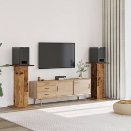 Speaker Stands 2 Pieces Old Wood 30x30x95 cm Engineered Wood
