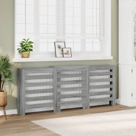 Radiator Cover Grey Sonoma 205x21.5x83.5 cm Engineered Wood