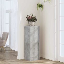 BEOAK Plant Stand Concrete 33x33x100 cm Wooden - Grey