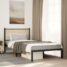 Metal Bedframe Sonoma Oak 100x190cm