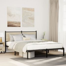 Metal Bedframe Sonoma Oak 140x200cm