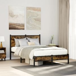 Metal Bedframe Smoked Oak 120x200cm