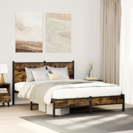 Metal Bedframe Smoked Oak 137x190cm