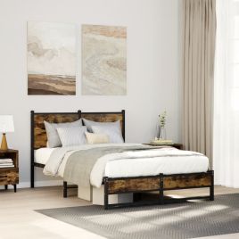 Metal Bedframe Smoked Oak 120x200cm