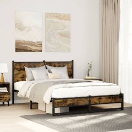 Metal Bedframe Smoked Oak 137x190cm