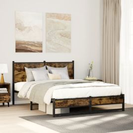 Metal Bedframe Smoked Oak 140x200cm