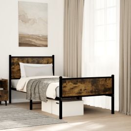Metal Bedframe Smoked Oak 75x190cm Small Single