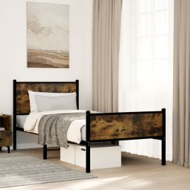 Metal Bedframe Smoked Oak 90x200cm