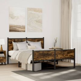 Metal Bedframe Smoked Oak 140x200cm