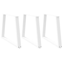 Dining Table Legs V-Shape 3 pcs White 100x(72-73.3) cm Steel