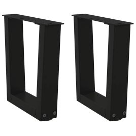 Dining Table Legs V-Shape 2 pcs Black 30x(30-31.3) cm Steel