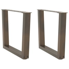 Dining Table Legs V-Shape 2 pcs Natural Steel 60x(42-43.3) cm Steel