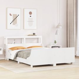 Bedframe White 150x200cm King Size Solid Wood Pine