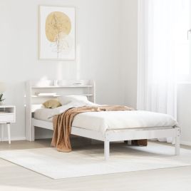 Bedframe White 100x200cm Solid Wood Pine
