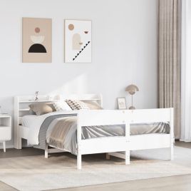 Bedframe White 140x200cm Solid Wood Pine