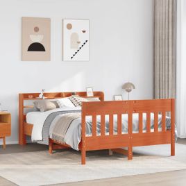 Bedframe Wax Brown 160x200cm Solid Wood Pine