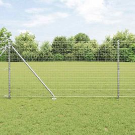 Fence Posts with Spike 26 pcs Diameter 32 mm 140 cm Galvanised Steel