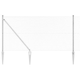 Chain Link Fence with 7 Spike Posts 1.4x10 m Galvanised Steel