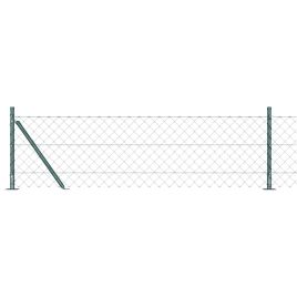 Chain Link Fence with 7 Flanged Posts 0,4x10 m Galvanised Steel