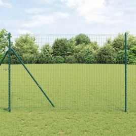 Euro Fence with 7 Posts 1.5x10 m Galvanised Steel Green