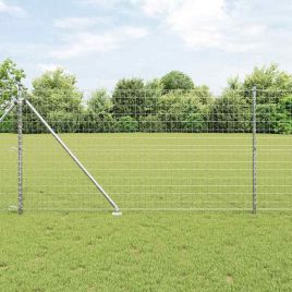 Euro Fence with 7 Spike Posts 1.2x10 m Galvanised Steel