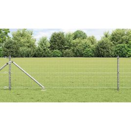 Euro Fence with 7 Spike Posts 0.4x10 m Galvanised Steel