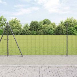 Euro Fence with 13 Flanged Posts 1.2x25 m Galvanised Steel