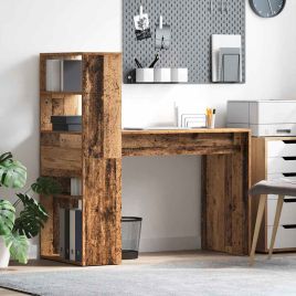 Desk with Storage Old Wood 113x54x120 cm Engineered Wood