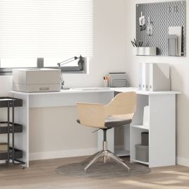 White Computer Desk White Engineered wood Medium Computer Desk