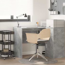 Writing Desk Concrete grey Wood composite Compact Storage
