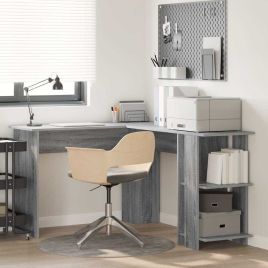 Corner Desk with Storage Grey Sonoma 140x113,5x75cm