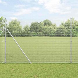 Welded Wire Fence with 13 Posts 1.5x50 m Galvanised Steel