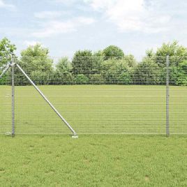 Fence Post Set Set of 2 Galvanised Steel 25 x 1 m Tough