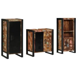 Bathroom Furniture Set 3 Pieces Multicolour Solid Reclaimed Wood
