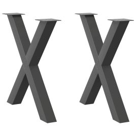 Dining Table Legs X-Shaped 2 pcs Anthracite 70x(72-73) cm Steel
