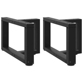 Coffee Table Legs T-Shaped 2 pcs Black 40x25x(30-31) cm Steel