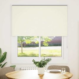 Roller Blind Blackout Off White 140x130 cm Fabric Width 136.6 cm Polyester
