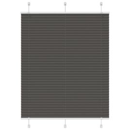 Pleated Blind Black 110x150 cm Fabric Width 109.4 cm Polyester