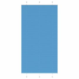 Pleated Blind Blue 105x200 cm Fabric Width 104.4 cm Polyester