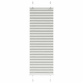 Pleated Blind Light Grey 40x150 cm Fabric Width 39.4 cm Polyester